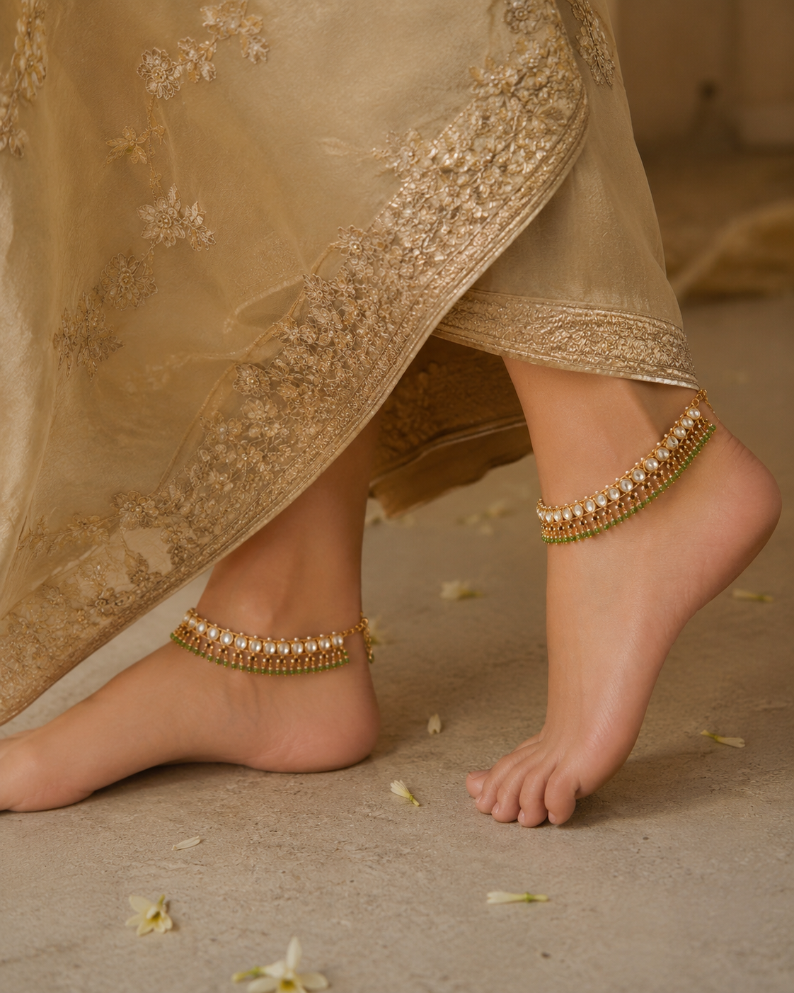 Gulbahaar Polki Anklet