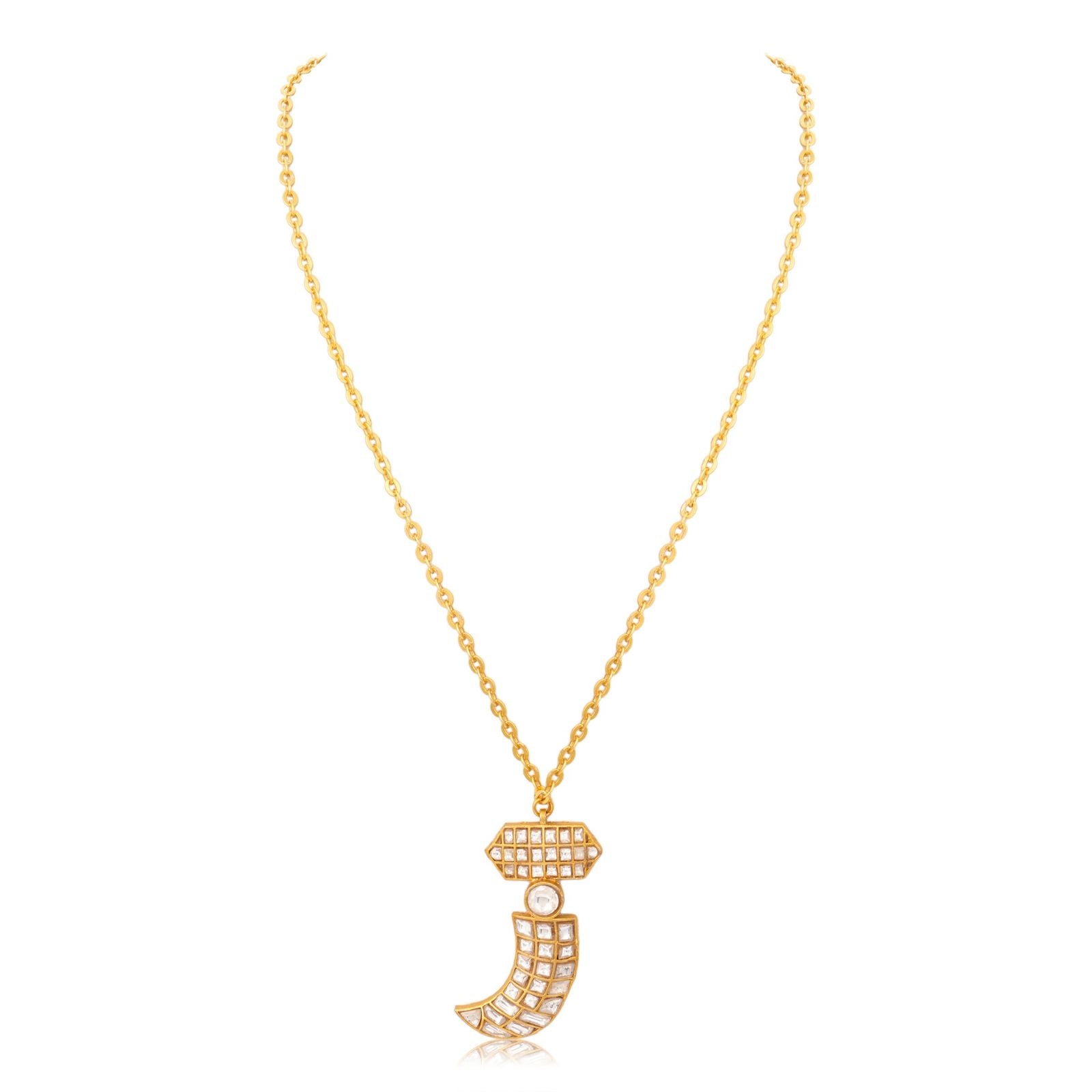 Meenakari Garuda Eagle Pendant Necklace - front view
