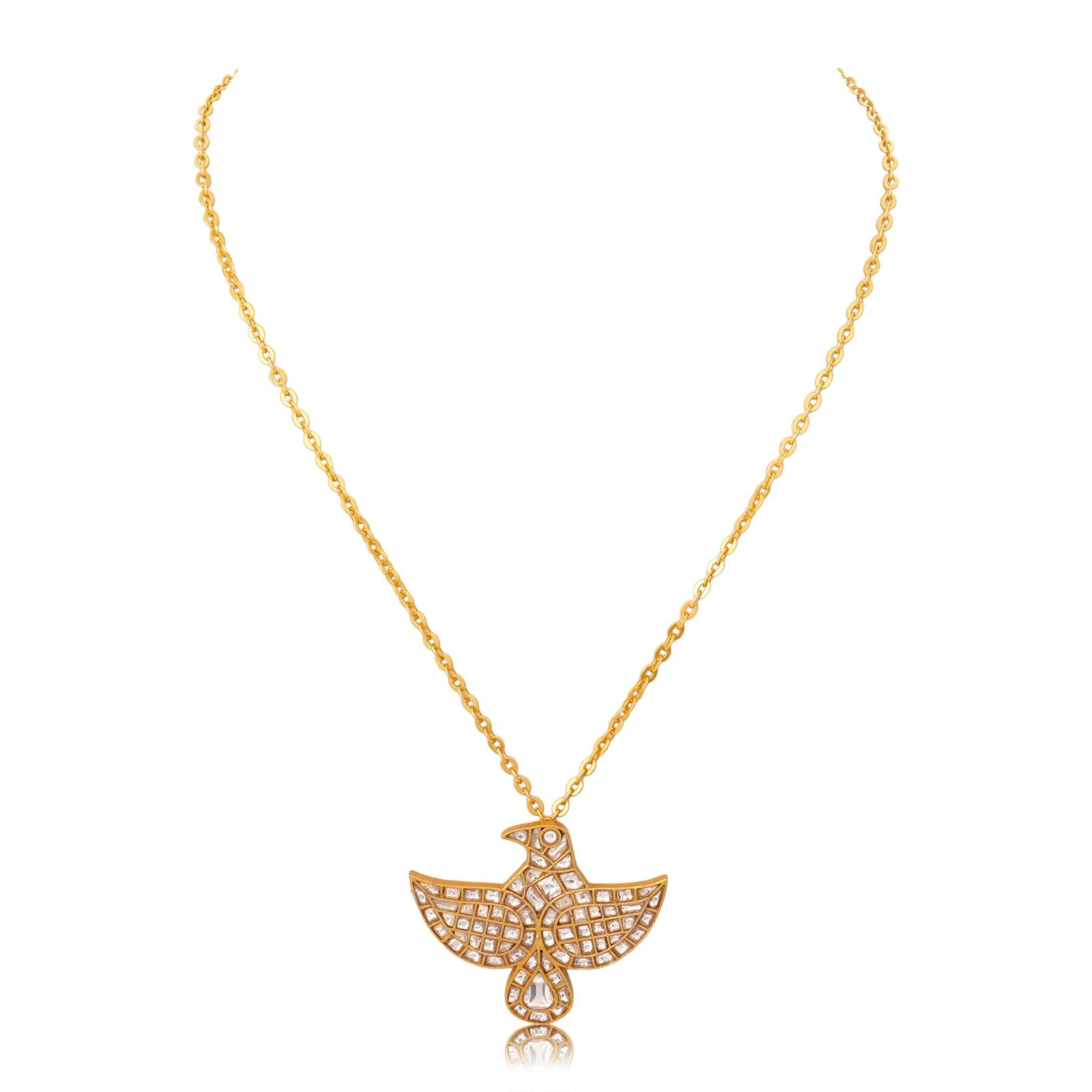 Meenakari Fish Pendant - multicolour on pearl chain