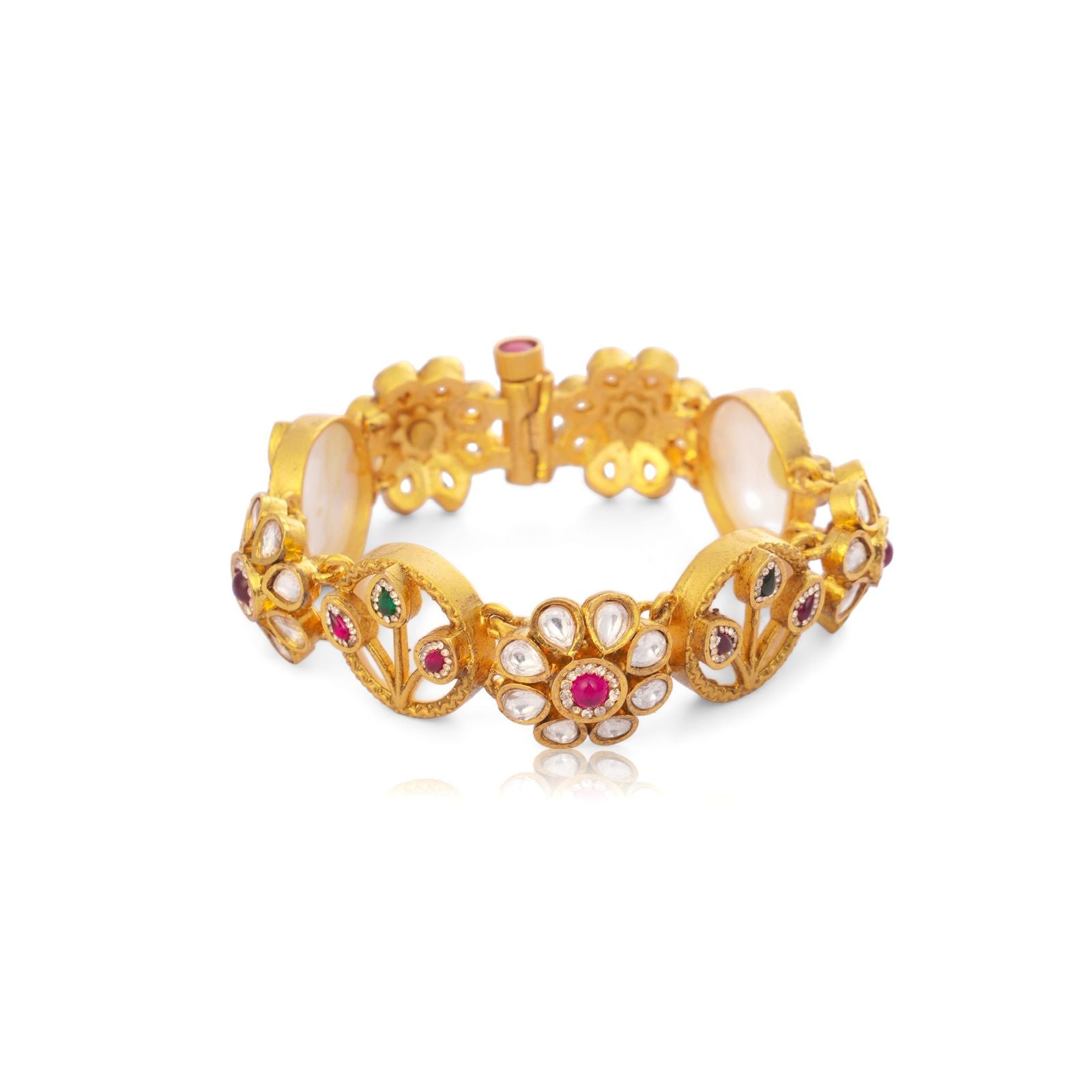 Crescent Polki Kundan Ring - front view